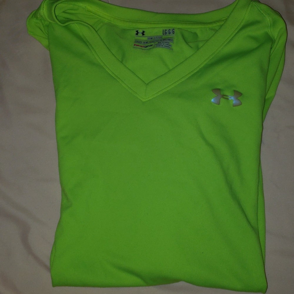 a neon green tee-shirt